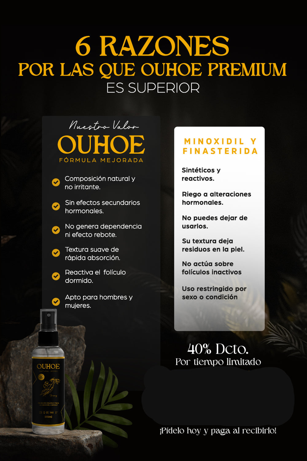 Tónico Capilar - OUHOE® Premium Natural Herbs 2x1