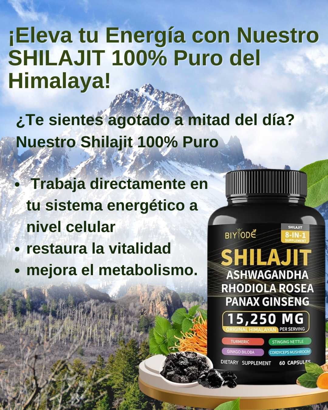 SHILAJIT MAX™ 8 EN 1 Fortificado SUBE TU TESTOSTERONA !