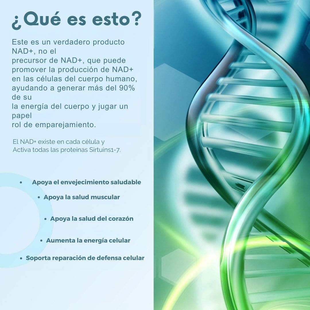 NAD + Resveratrol PREMIUM - Cápsulas de Reparación Celular Antienvejecimiento y Energía Extra