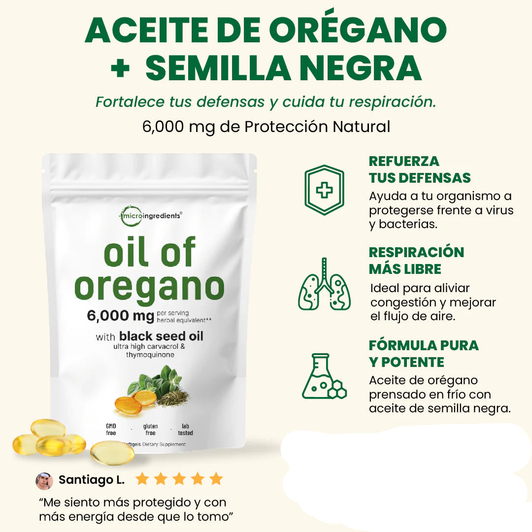 ACEITE DE ORÉGANO PREMIUM CON ACEITE DE SEMILLA NEGRA