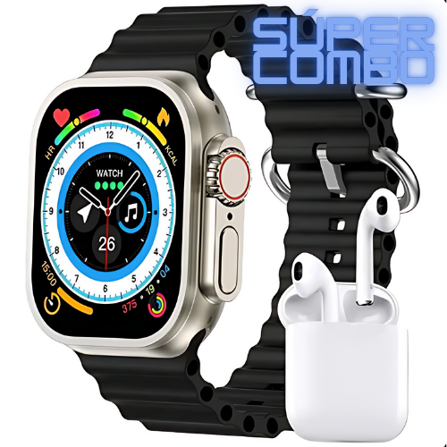 ⭐ SÚPER COMBO ⭐ SMART WATCH I8 ULTRA + AUDÍFONOS BLUETOOTH + DOS CORREAS
