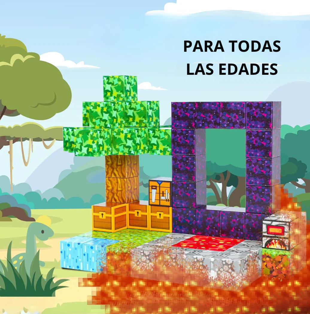 Bloques tipo Minecraft magnéticos Premium 28Piezas