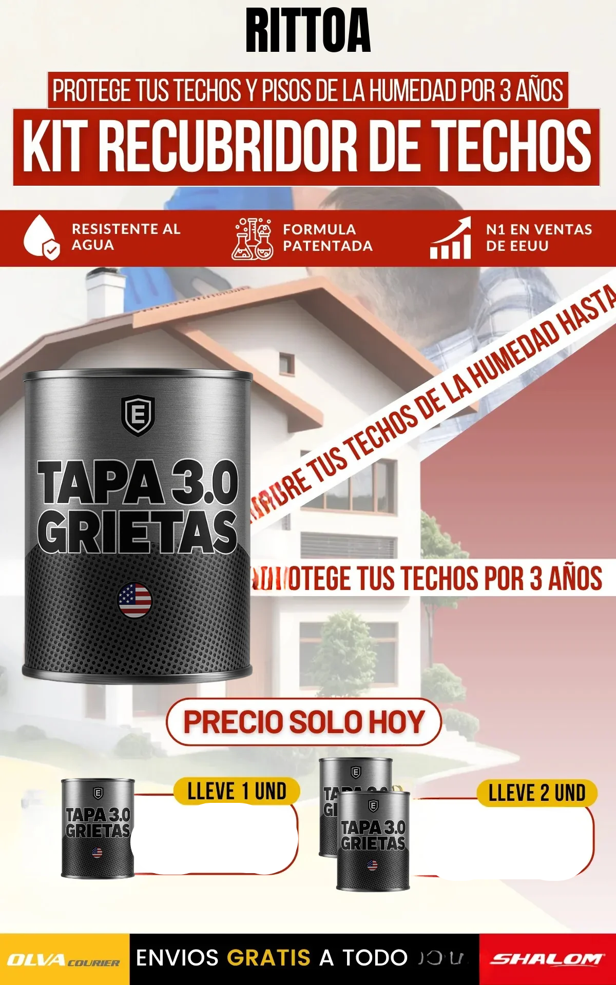PRO-Reparador de fugas recistente al agua Sellador 2 en 1
