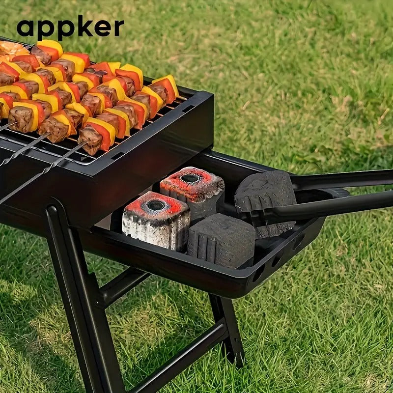Parrilla Portátil de Acero inoxidable XL appker® mas 15% descuento en carne !! EXIGE LA ORIGINAL!!