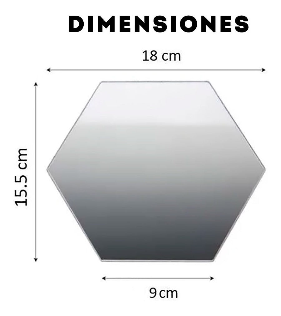 Espejos Decorativos Hexagonales flexy ® X6 unid.