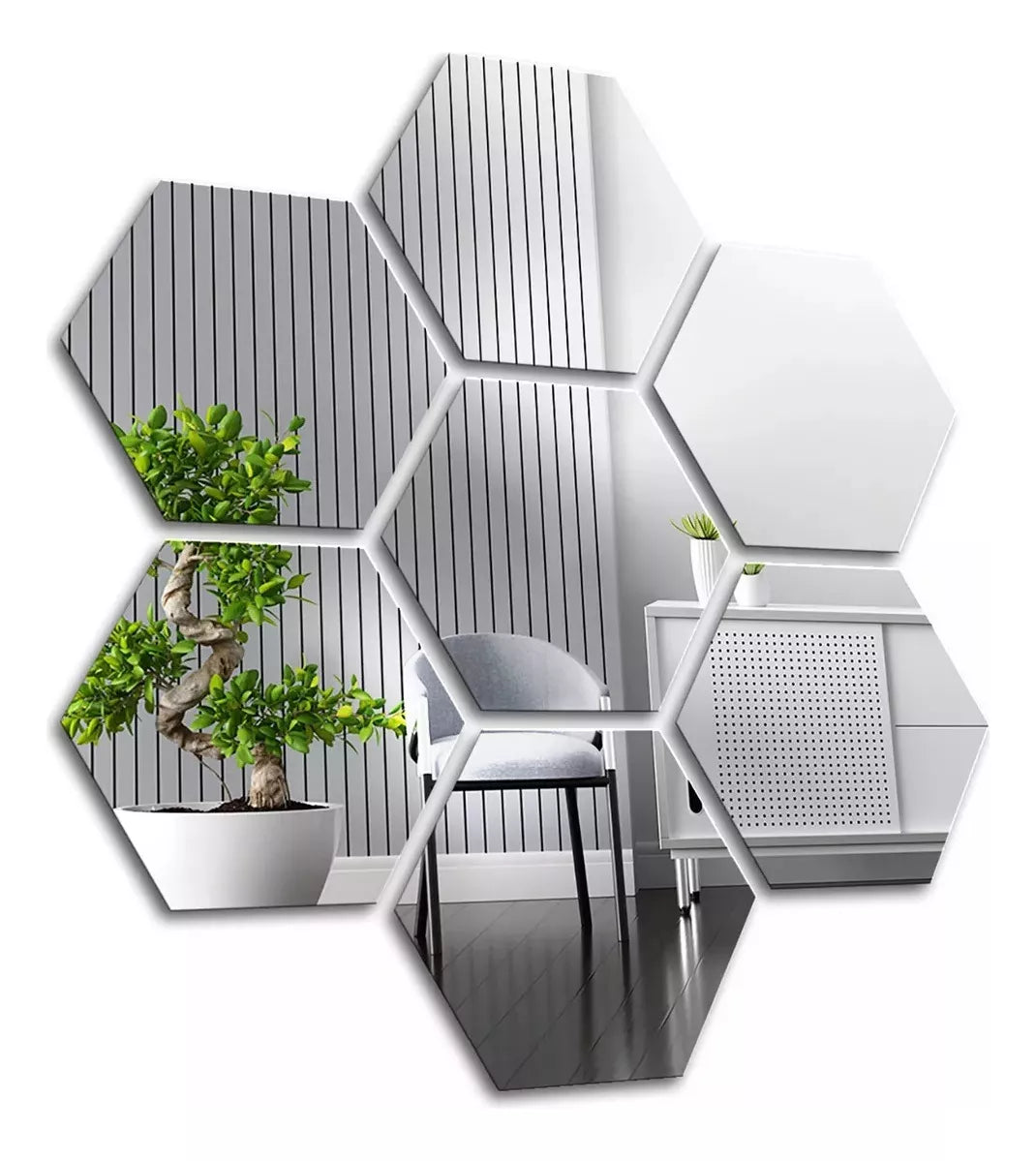 Espejos Decorativos Hexagonales flexy ® X6 unid.