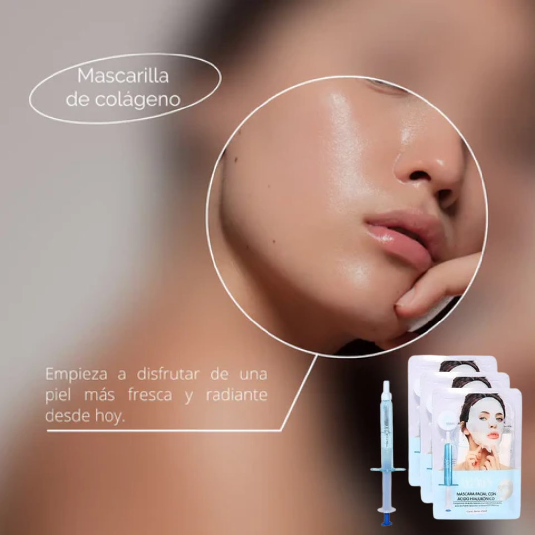 10 MASCARILLAS DE BIO-COLAGENO RITTOA® + crema facial 100% collagem gratis