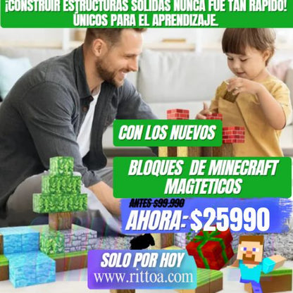 Bloques tipo Minecraft magnéticos Premium